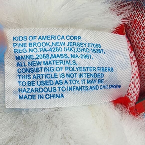 Vintage 1990s Santa Plush Stocking Furry Santa Face Gold Glasses Plaid Bow 26" - Picture 11 of 11